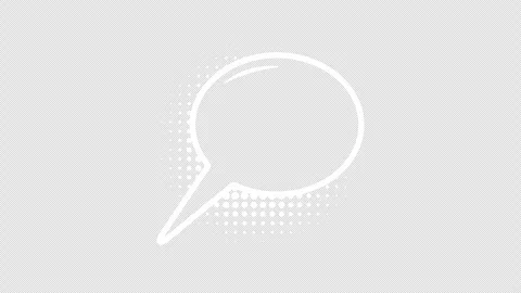 Comic speech bubbles with halftone shadows in pop art style graphic animation Stock Footage 296285124
