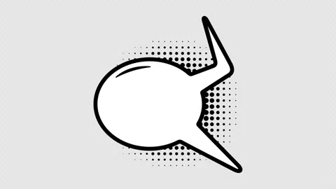 Comic speech bubbles with halftone shadows in pop art style graphic animation Stock Footage 296285278