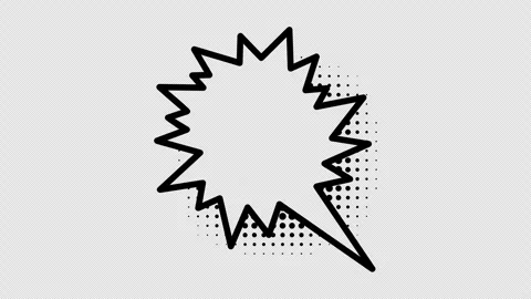 Comic speech bubbles with halftone shadows in pop art style graphic animation Stock Footage 296740660