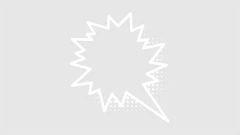 Comic speech bubbles with halftone shadows in pop art style graphic animation Stock Footage 296740899