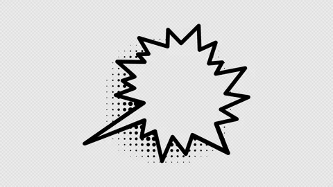 Comic speech bubbles with halftone shadows in pop art style graphic animation Stock Footage 296741053