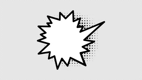 Comic speech bubbles with halftone shadows in pop art style graphic animation Stock Footage 296741087