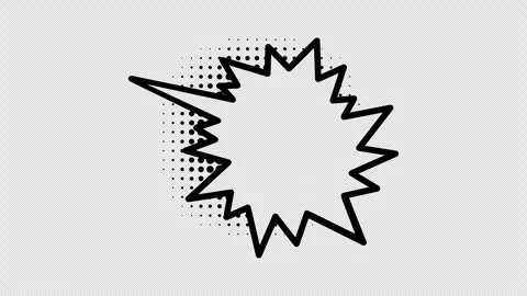 Comic speech bubbles with halftone shadows in pop art style graphic animation Stock Footage 296741157