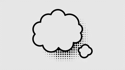 Comic speech bubbles with halftone shadows in pop art style graphic animation Stock Footage 296797821