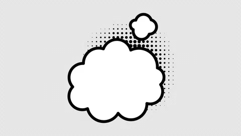 Comic speech bubbles with halftone shadows in pop art style graphic animation Stock Footage 296797848