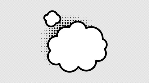 Comic speech bubbles with halftone shadows in pop art style graphic animation Stock Footage 296797871