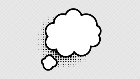 Comic speech bubbles with halftone shadows in pop art style graphic animation Stock Footage 296798035