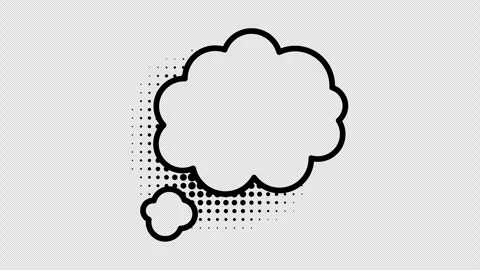 Comic speech bubbles with halftone shadows in pop art style graphic animation Stock Footage 296798048