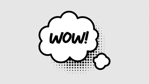 Comic speech bubbles with halftone shadows in pop art style graphic animation Stock Footage 296798201