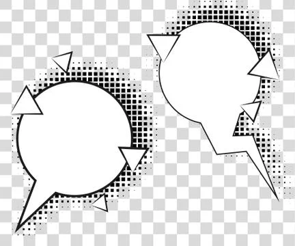 Comic speech bubbles with halftone shadows. Vector illustration eps 10 isolated 스톡 일러스트