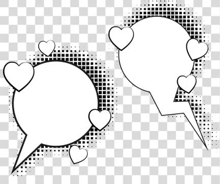 Comic speech bubbles with halftone shadows. Vector illustration eps 10 isolated Illustrazione stock