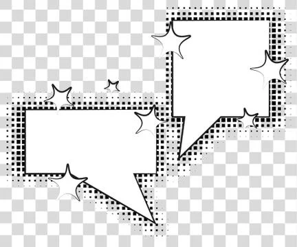 Comic speech bubbles with halftone shadows. Vector illustration eps 10 isolated Illustrazione stock