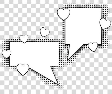 Comic speech bubbles with halftone shadows. Vector illustration eps 10 isolated Illustrazione stock