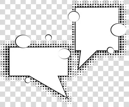 Comic speech bubbles with halftone shadows. Vector illustration eps 10 isolated Stock Illustration
