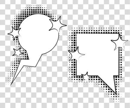 Comic speech bubbles with halftone shadows. Vector illustration eps 10 isolated Illustrazione stock
