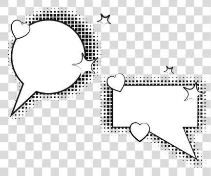 Comic speech bubbles with halftone shadows. Vector illustration eps 10 isolated Stockillustratie