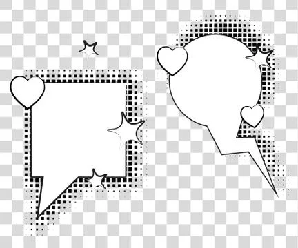 Comic speech bubbles with halftone shadows. Vector illustration eps 10 isolated Stock Illustration