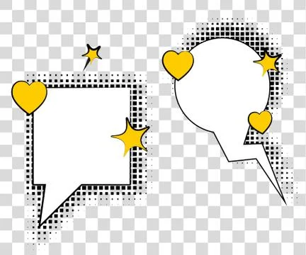 Comic speech bubbles with halftone shadows. Vector illustration eps 10 isolated Stock-Illustration
