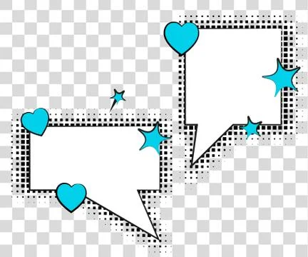 Comic speech bubbles with halftone shadows. Vector illustration eps 10 isolated 스톡 일러스트