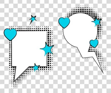 Comic speech bubbles with halftone shadows. Vector illustration eps 10 isolated Illustrazione stock