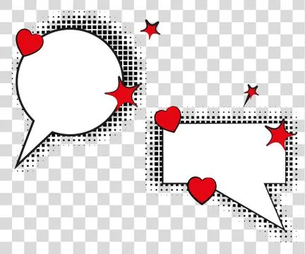 Comic speech bubbles with halftone shadows. Vector illustration eps 10 isolated Stock-Illustration