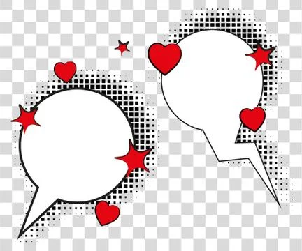 Comic speech bubbles with halftone shadows. Vector illustration eps 10 isolated Illustrazione stock