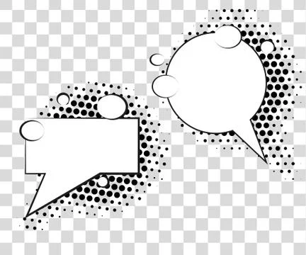 Comic speech bubbles with halftone shadows. Vector illustration eps 10 isolated Stockillustratie