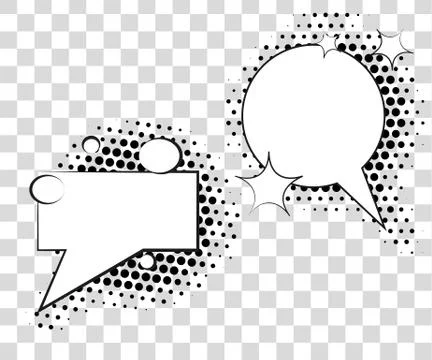 Comic speech bubbles with halftone shadows. Vector illustration eps 10 isolated Illustrazione stock
