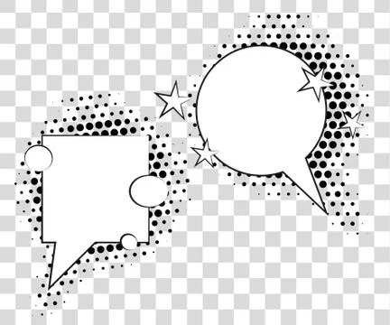 Comic speech bubbles with halftone shadows. Vector illustration eps 10 isolated Illustrazione stock