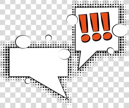 Comic speech bubbles with halftone shadows. Vector illustration eps 10 isol.. Stock-Illustration