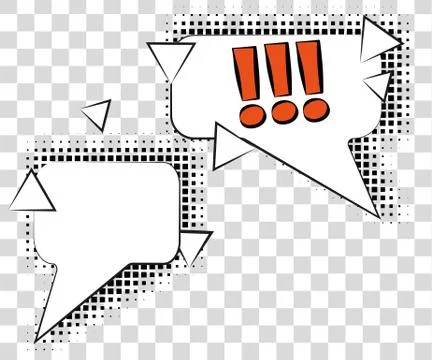 Comic speech bubbles with halftone shadows. Vector illustration eps 10 isol.. 스톡 일러스트