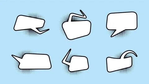 Comic speech bubbles with halftone shadows. Vector illustration in pop art style Stock Illustration