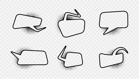 Comic speech bubbles with halftone shadows. Vector illustration in pop art style Stock Illustration
