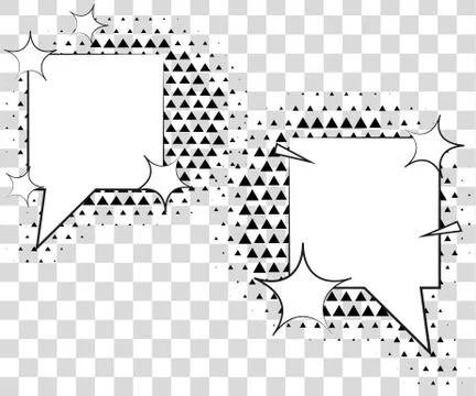 Comic speech bubbles with halftone triangles shadows. Vector illustration eps 10 Illustrazione stock