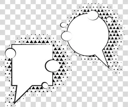 Comic speech bubbles with halftone triangles shadows. Vector illustration eps 10 Illustrazione stock