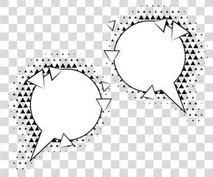 Comic speech bubbles with halftone triangles shadows. Vector illustration eps 10 Illustrazione stock