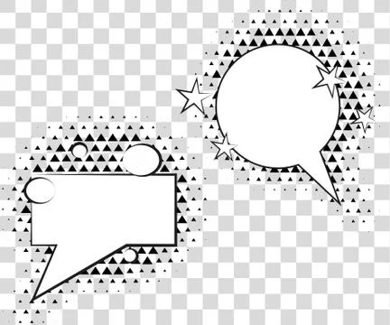 Comic speech bubbles with halftone triangles shadows. Vector illustration eps 10 Stockillustratie
