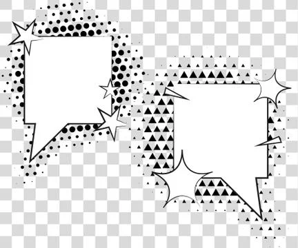 Comic speech bubbles with halftone triangles shadows. Vector illustration eps 10 イラスト素材