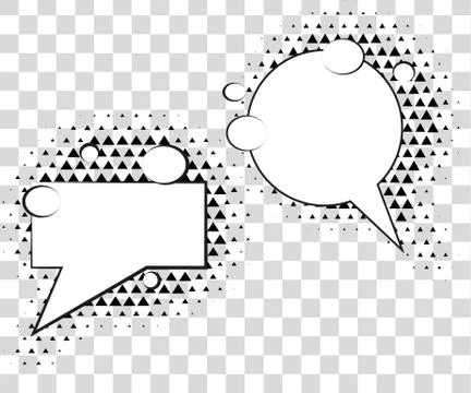 Comic speech bubbles with halftone triangles shadows. Vector illustration eps 10 Illustrazione stock