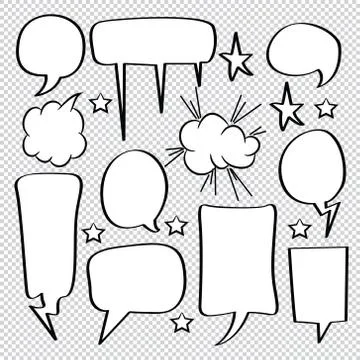 Comic speech bubbles icons collection 33 Stock Illustration