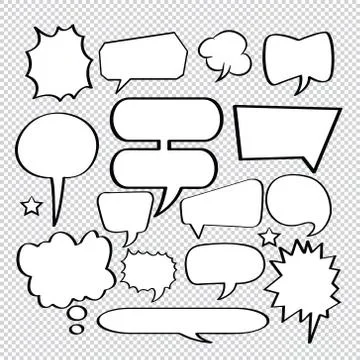 Comic speech bubbles icons collection 31 Stock Illustration
