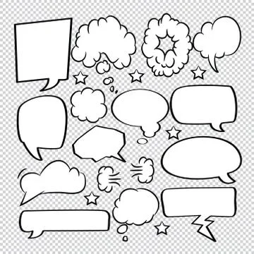 Comic speech bubbles icons collection 28 Stock Illustration