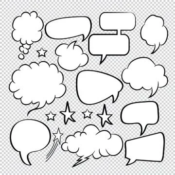 Comic speech bubbles icons collection 29 Stock Illustration