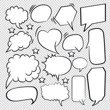 Comic speech bubbles icons collection 22 Stock Illustration
