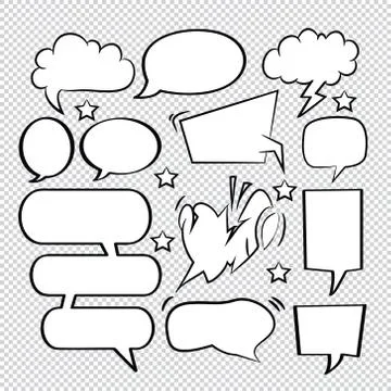 Comic speech bubbles icons collection 21 Stock Illustration