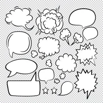 Comic speech bubbles icons collection 18 Stock Illustration