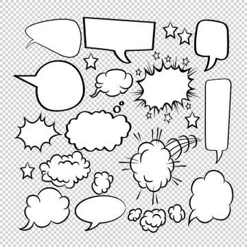Comic speech bubbles icons collection 11 Stock Illustration