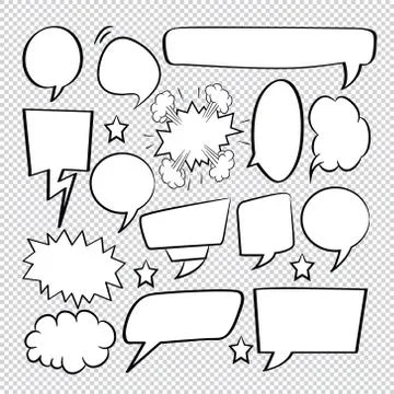 Comic speech bubbles icons collection 09 Stock Illustration