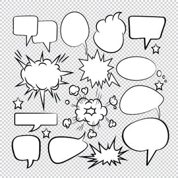Comic speech bubbles icons collection 08 Stock Illustration