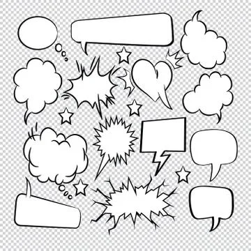 Comic speech bubbles icons collection 07 Stock Illustration